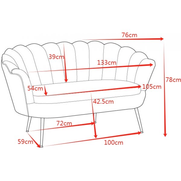 2-sits soffa gr�n/m�ssing - Kingsley