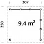 Modular Garden Paviljong 9,4m med plank - Vitlackerat
