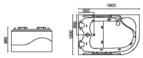 Massagebadkar Atticus - Vit Massagebadkar Atticus - Vit