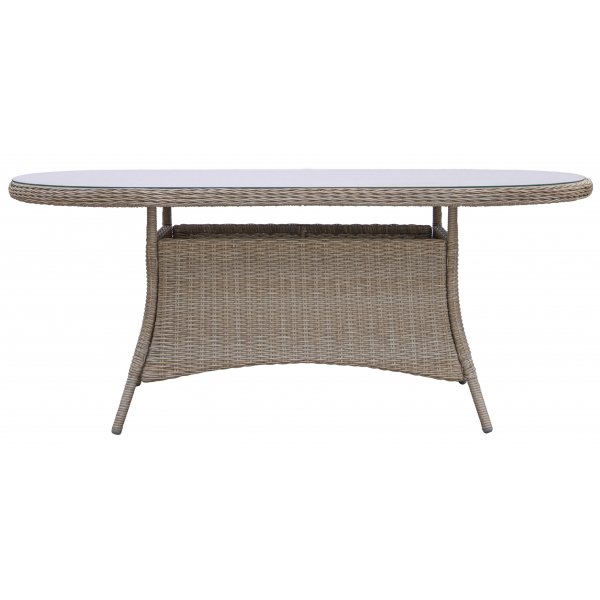 Gartengruppe: 8 Stühle und Esstisch 230 x 100 cm Rattan - Menton/Mercury + Reinigungsspray für Gartenmöbel Gartengruppe: 8 Stühle und Esstisch 230 x 100 cm Rattan - Menton/Mercury + Reinigungsspray für Gartenmöbel