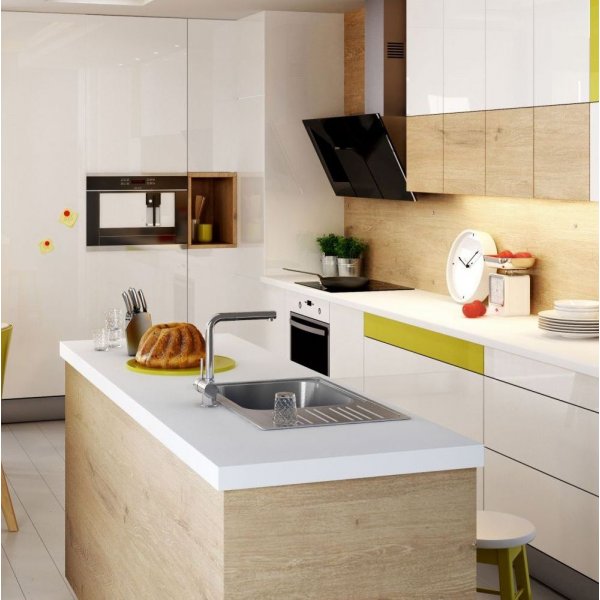 Aster K�ksblandare med rektangul�r utdragbar pip