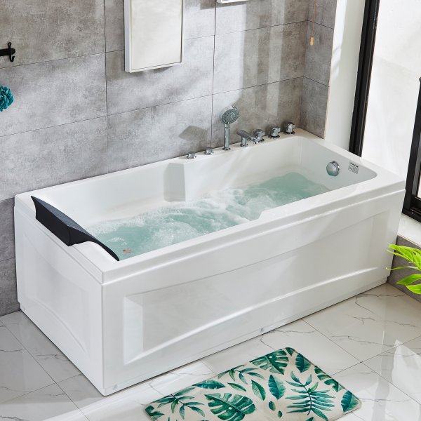 Whirlpool-badekar 170x80cm | Isolerende akryl af hj kvalitet | BK-001 Venstre