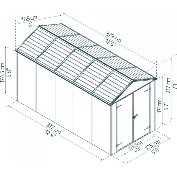 Canopia Rubicon Ultra Durable Værktøjsskur 7 m² - Mørkegrå Canopia Rubicon Ultra Durable Værktøjsskur 7 m² - Mørkegrå