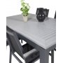 Ekens Spisegruppe (152x90) - Sort/Gr - 4 Stole