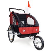 Cykelvagn/joggingvagn med stötdämpare - Röd Cykelvagn/joggingvagn med stötdämpare - Röd