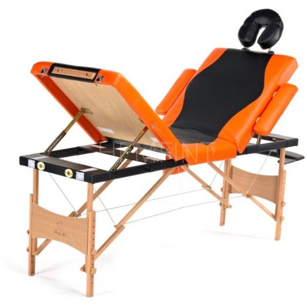 Massagebänk med träben - 4 zoner - Tvåfärgad Massagebänk med träben - 4 zoner - Tvåfärgad