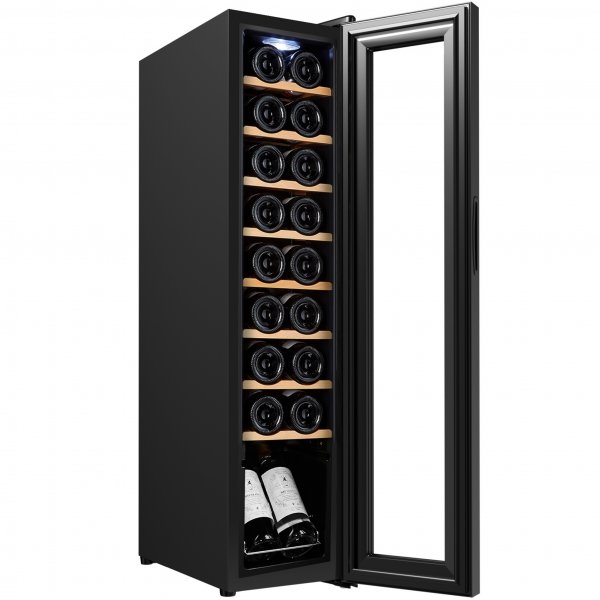 Vinkyl 18 flaskor | Extra tystg�ende | LED-belysning | 25 cm smal