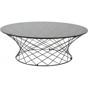 Couchtisch Furuborg Ø100 cm - Glas und schwarzer Stahl Couchtisch Furuborg Ø100 cm - Glas und schwarzer Stahl