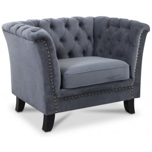 Milton Chesterfield f�t�lj - Gr� sammet