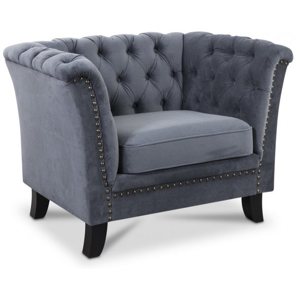 Milton Chesterfield f�t�lj - Gr� sammet