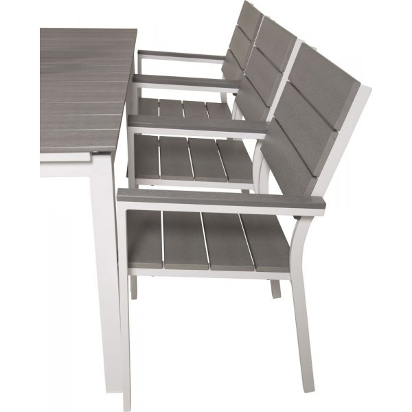 Pr�ssebo Matgrupp (160x100) - Vit/Gr� - 6 Stolar