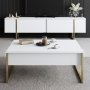 Lux soffbord 90 x 60 cm - Vit/guld