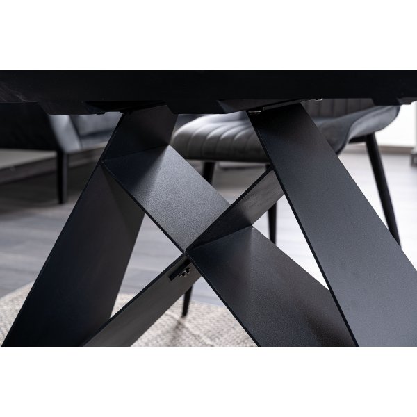 Westin matbord 120-160 cm - Vit/svart