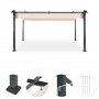 Pergola 3x4 m - Dunkelgrauer Aluminiumrahmen mit verstellbarem Sonnenschutz