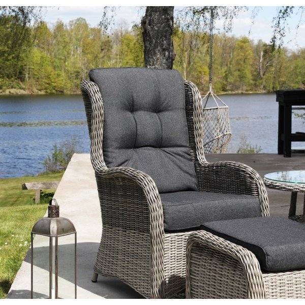 Orleans utembelset med sidobord - Gr cement