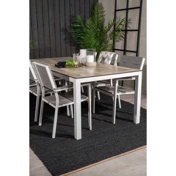 Tottarp Spisegruppe (205x100) - Hvid/Grå - 6 Stole Tottarp Spisegruppe (205x100) - Hvid/Grå - 6 Stole