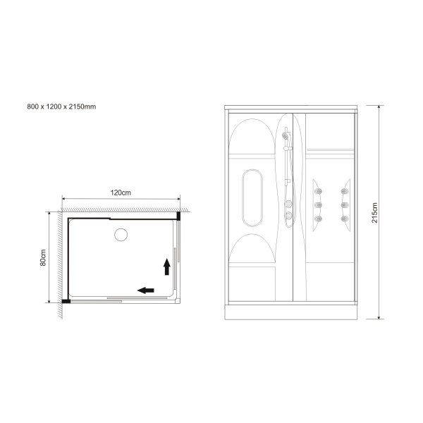 Suihkukaappi Lynda - Valkoinen
