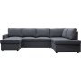 U-soffa b�ddsoffa T�rn� med f�rvaring - 304 cm - m�rkgr�