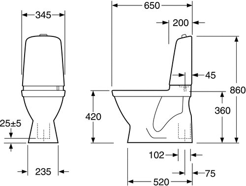 Gustavsberg Nautic 5500 2/4 l, S-l�s, standardsits