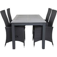 Ekenäs Matgrupp (152x90) - Svart/Grå - 4 Stolar Ekenäs Matgrupp (152x90) - Svart/Grå - 4 Stolar