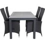 Ekens Matgrupp (152x90) - Svart/Gr - 4 Stolar