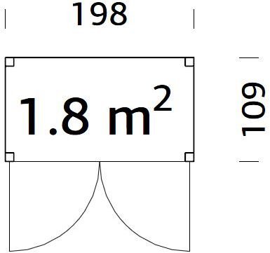 Modular Garden Vxthus 1.8m - Vitlackerad