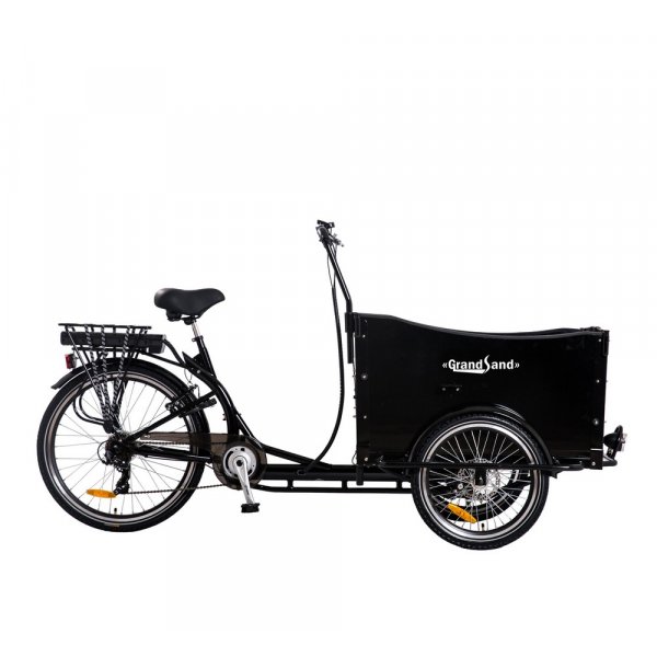 Eldriven Lådcykel med svart låda Eldriven Lådcykel med svart låda