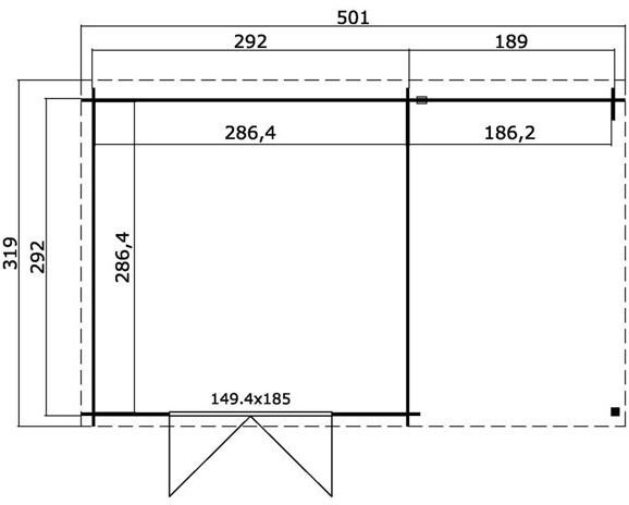 Abstellraum Wendela - 14 m mit Fahrradschuppen