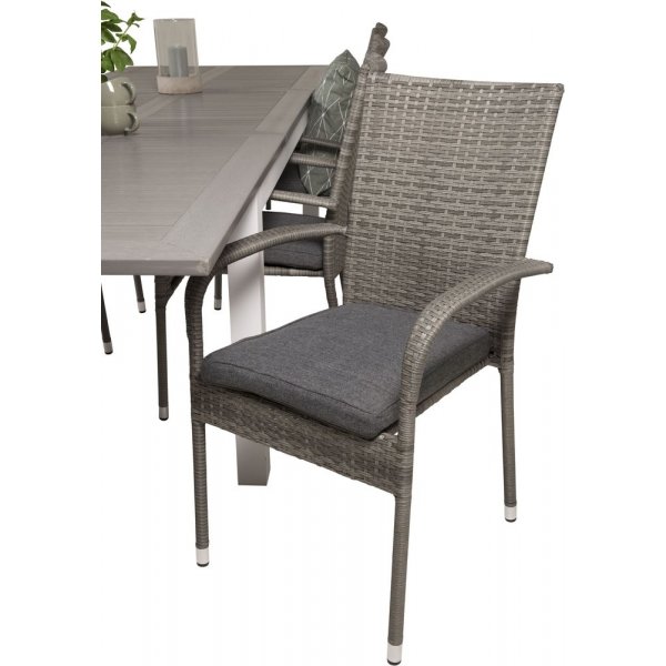 Eken�s Matgrupp (224x100) - Gr�/Vit - 8 Stolar