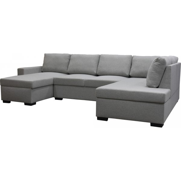 U-soffa Solna med f�rvaring - 309 cm - ljusgr�