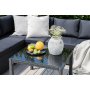Loungegruppe Kuba sofagruppe + bord - sort syntetisk rattan / sorte hynder
