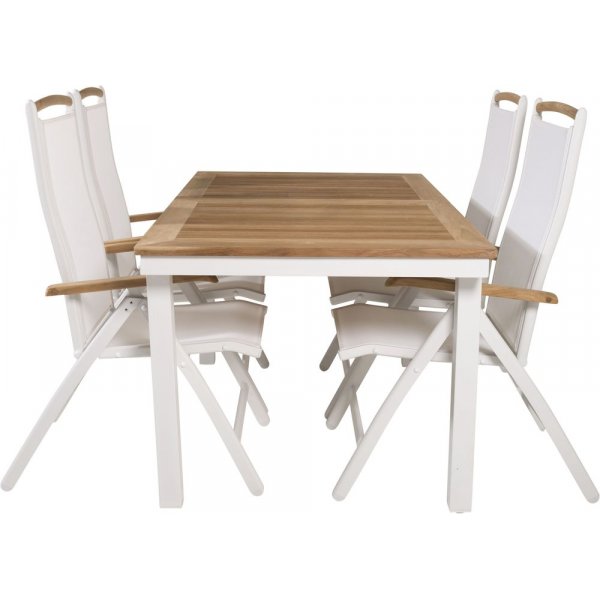 Dotorp Matgrupp (160x90) - Vit/Natur - 4 Stolar