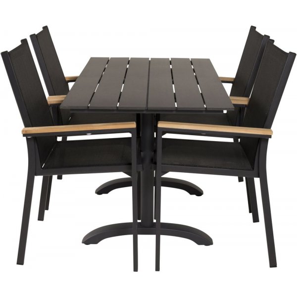 Dallaren Matgrupp (70x120) - Svart - 4 Stolar