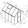 Canopia Mythos Polykarbonaatti Kasvihuone 4,6 m - Tummanharmaa