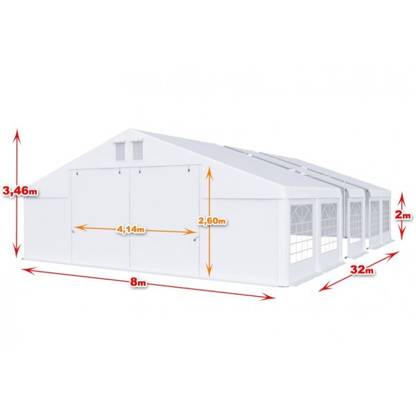 Partytelt i PVC - 8 x 32 m Partytelt i PVC - 8 x 32 m