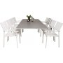 Prssebo Matgrupp (160x100) - Vit/Gr - 8 Stolar