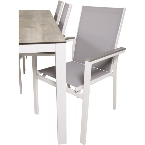 Tottarp Matgrupp (205x100) - Vit/Gr - 6 Stolar