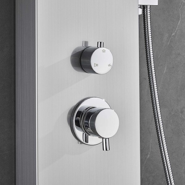 Duschpanel borstat rostfritt stål - Flora Duschpanel borstat rostfritt stål - Flora