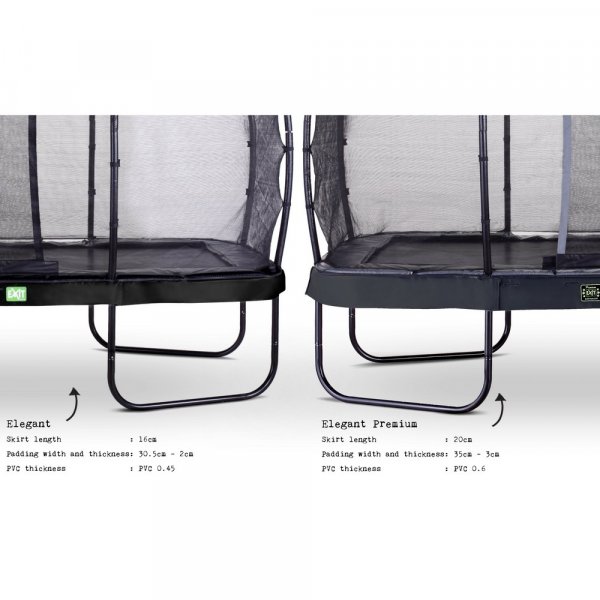 Studsmatta Elegant Premium - Rektangul�r 214x366 cm + S�kerhetsn�t Deluxe