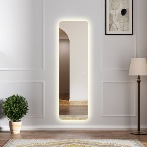 Stort spejl 170x50 cm | Justerbar LED-belysning med lysdmper | Catherine