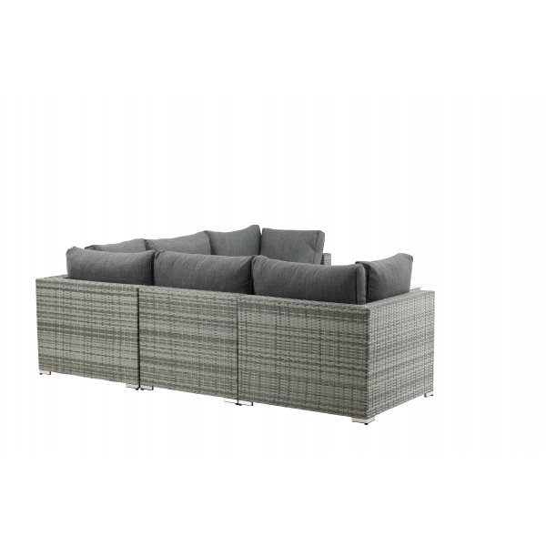 Loungegruppe gr� hj�rnesofa i kunstig rattan - Amazon