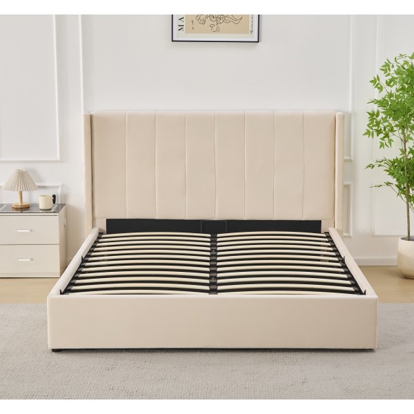 Sängram med sänggavel och förvaring 180 x 200 cm - Beige - Bianca Sängram med sänggavel och förvaring 180 x 200 cm - Beige - Bianca