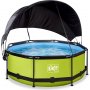 Pool 244x76cm med solsegel och filterpump - Grn