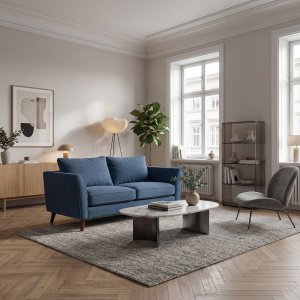 Sofa County 2-Sitzer - Blaues Chenille Sofa County 2-Sitzer - Blaues Chenille