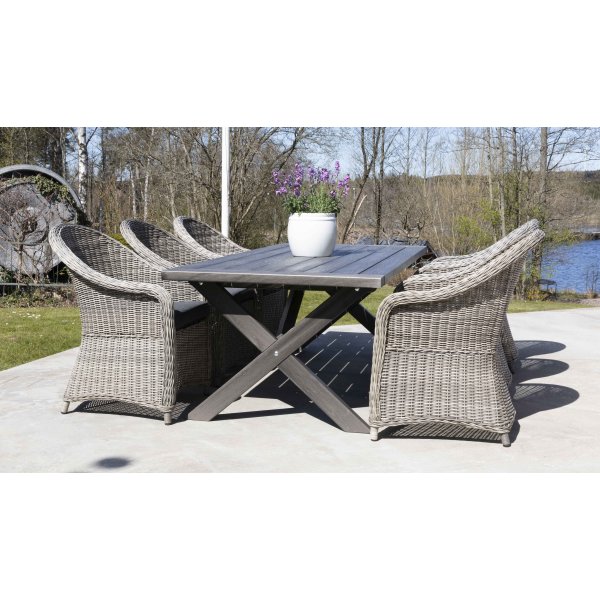 Oxford-Essgruppe 220 cm + Textilimprägnierung für Outdoormöbel Oxford-Essgruppe 220 cm + Textilimprägnierung für Outdoormöbel