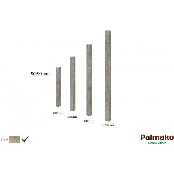 Limtrstolpe till staket & skrmvgg - Gr tryckimpregnerad