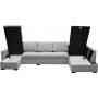 U-soffa Solna XL med f�rvaring - 367 cm - ljusgr�