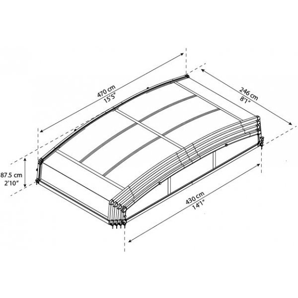 Pooltak Majorca - Skjutbart - 4x8m Pooltak Majorca - Skjutbart - 4x8m