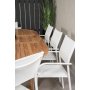 Bjurker Spisegruppe (180x120) - Hvid/Natur - 8 Stole