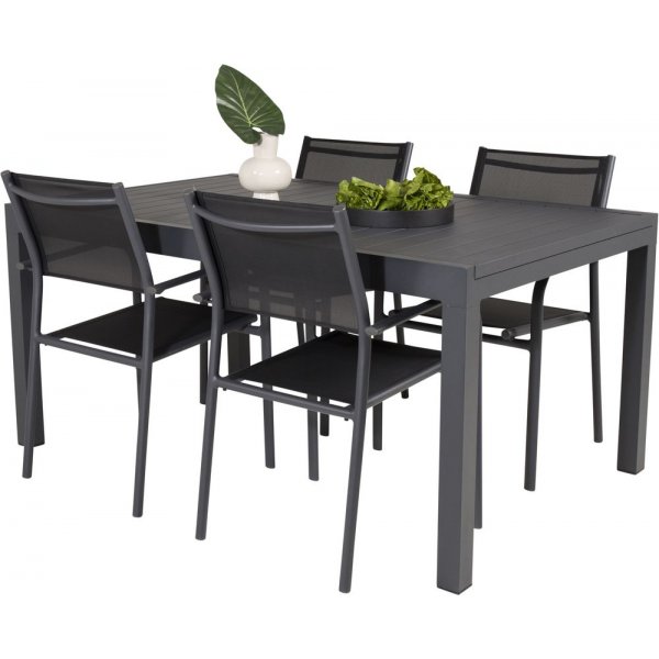 Holma Matgrupp (160x100) - Svart - 4 Stolar Holma Matgrupp (160x100) - Svart - 4 Stolar